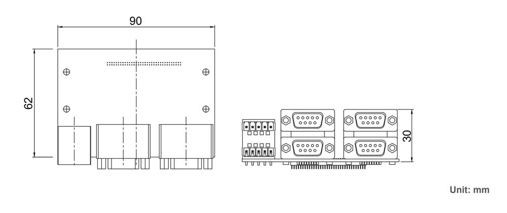 Box PC Modul-CMI-ICD100/FB21 Skizze