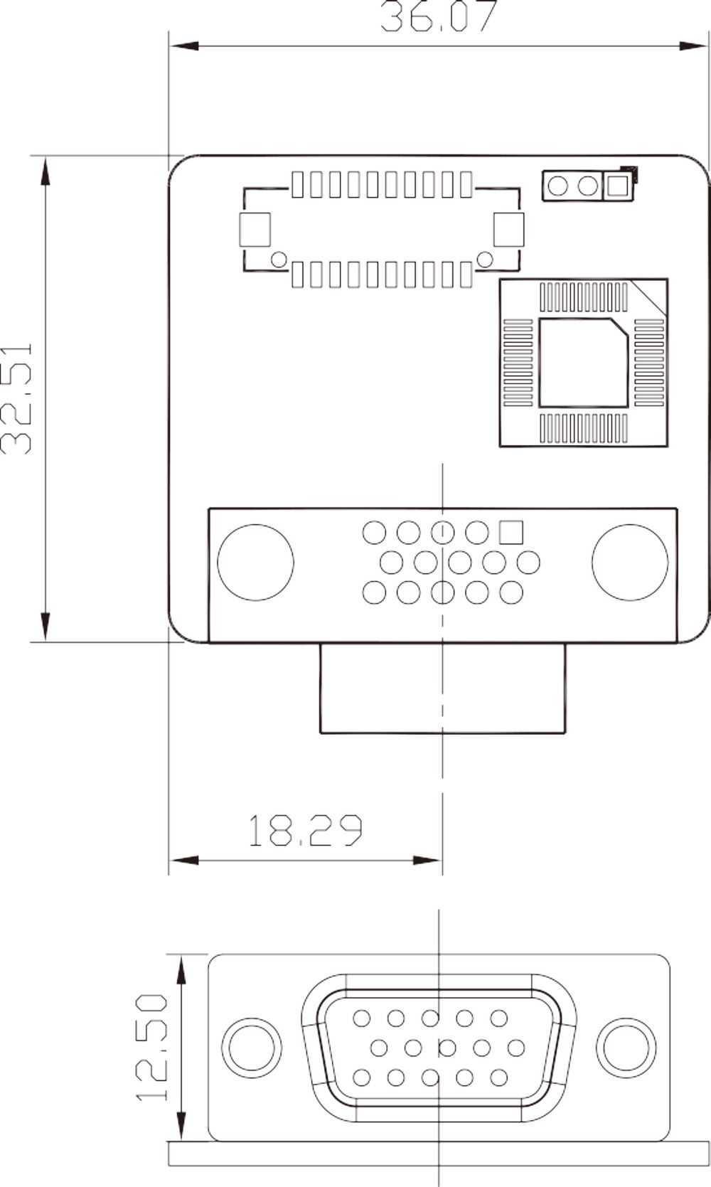 Adapter Board LVDS-VGA-R10 Skizze
