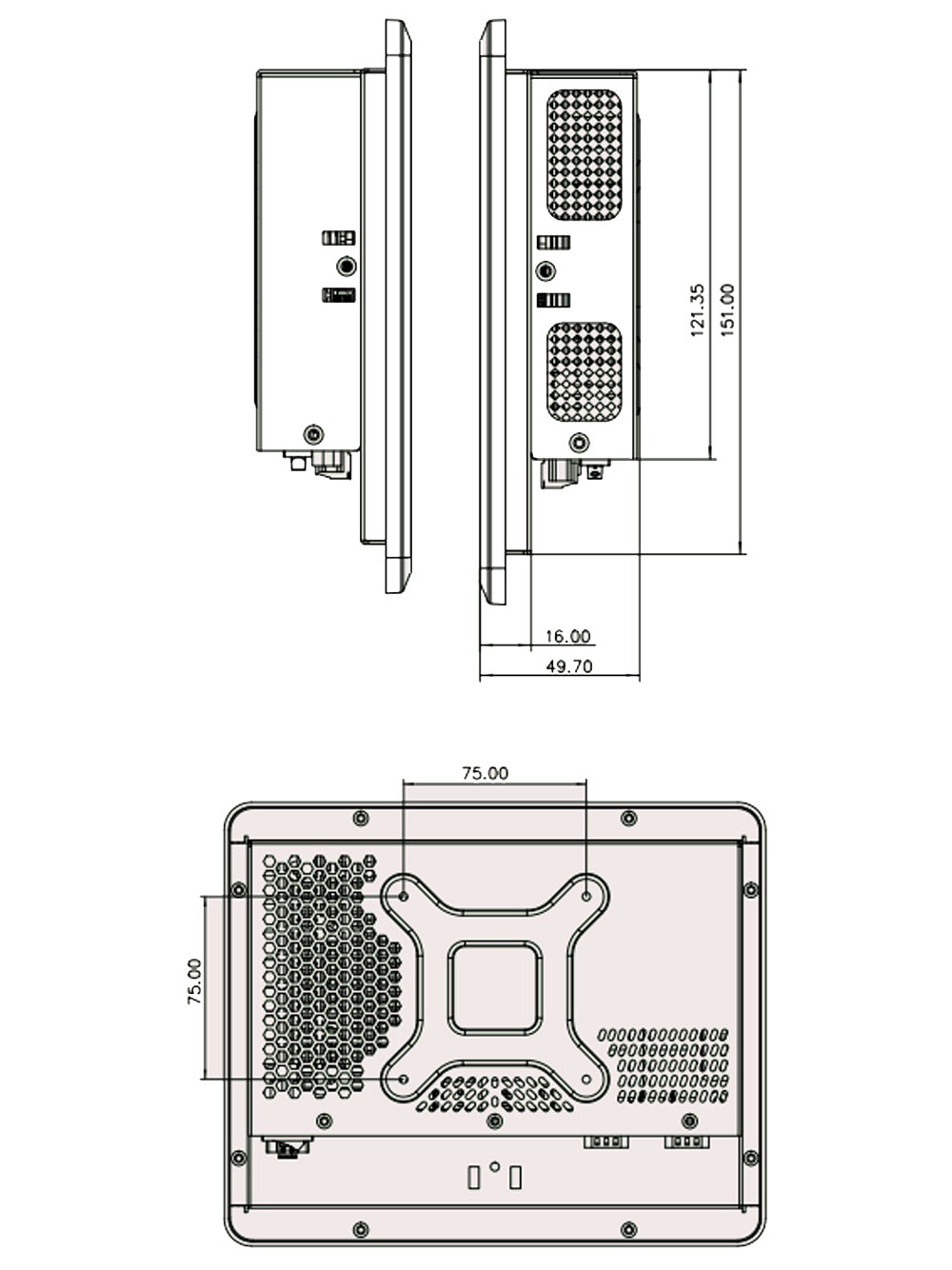 Panel PC PPC2-C08-EHL-J1/8G-R10 Skizze2