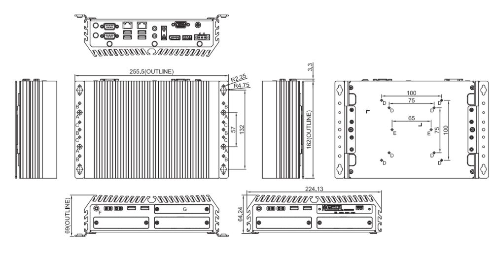 Embedded PC DV-1000-R10 vorn links