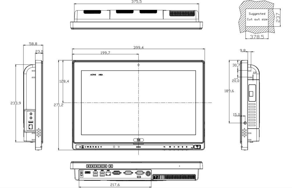 Panel PC AFL2-W15B-H61-i3/PC-R13 Front