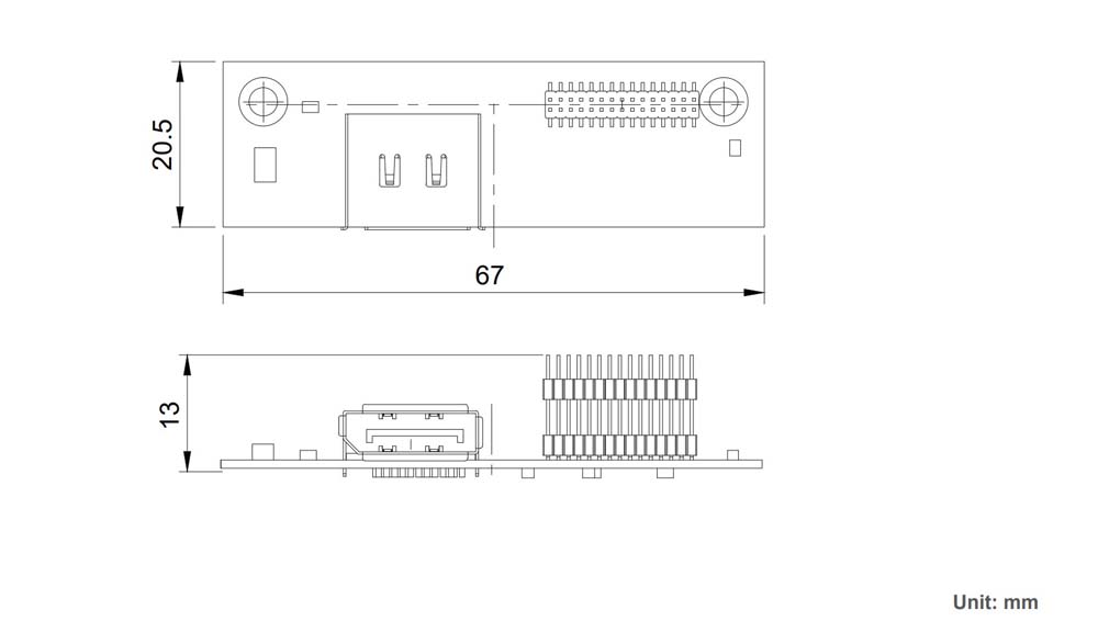 Box PC Module CMI-DP101/UB0406 Skizze