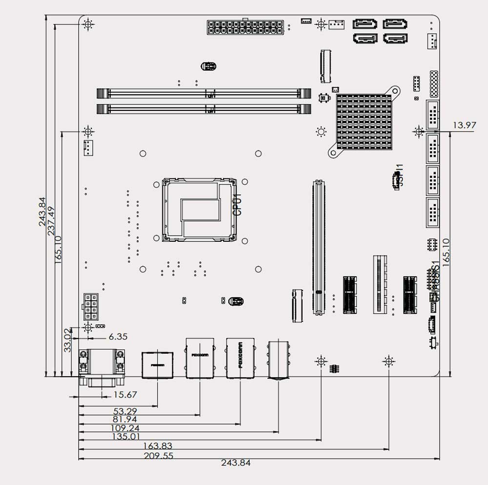 Micro-ATX-Board IMB-ADL-H610-R10 Skizze2