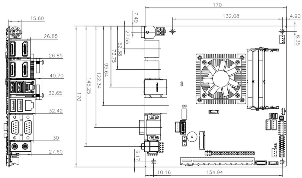 Mini-ITX-Board gKINO-V1605B-R10 Top