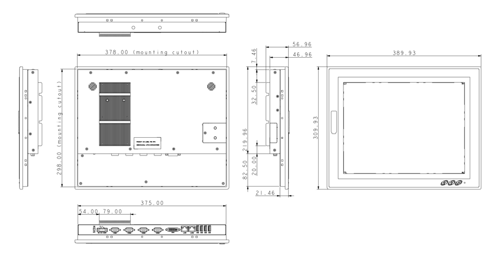 LYNC-715-4200G4 R1.0 Panel PC Skizze