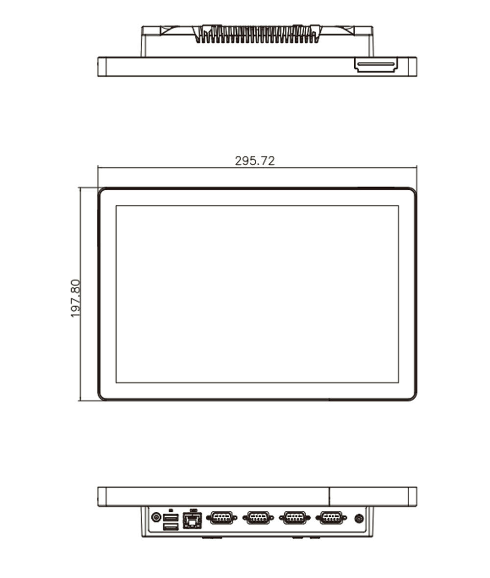 AFL4-W121-ADLP-i3/8G-R10 Panel PC Skizze