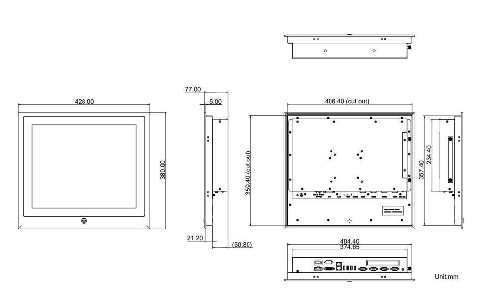 LYNC-817 R1.0 Panel PC Skizze
