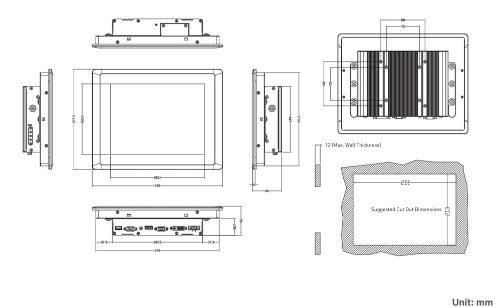 Panel PC CS-110HC-R11/M1001-R12 Skizze 2